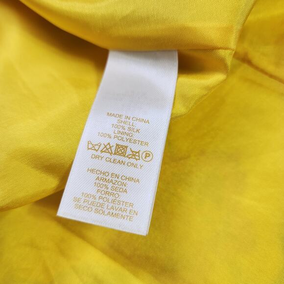 Kate Spade Womens Cathleen Silk Wrap Dress Size 6 Yellow Floral Brunch Designer - Picture 12 of 16